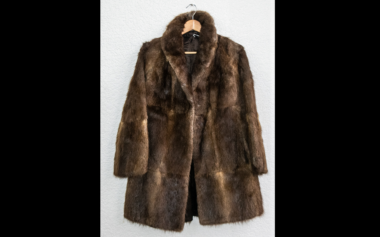 Ladies Three Quarter Length Fur Coat. S