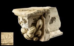 An Antique Fragmentary Limestone Corbel,
