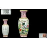 Large Chinese Famille Rose Decorated Vas