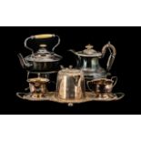 A Collection of Silver Plated Ware to include a spirit kettle and stand,