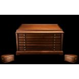 A Coin Cabinet - Coin Collector's Mahogany Cabinet Fitted With Six Drawers,