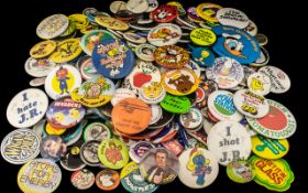 A Good Collection Of Vintage Novelty Button Badges A Large Quantity Approximately 290 Badges In