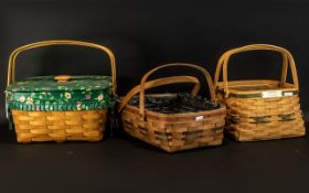 A Collection of Three American Weave Baskets, from the Longaberger Christmas Collection,