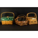 A Collection of Three American Weave Baskets, from the Longaberger Christmas Collection,