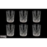 Waterford - Superb Quality Hand Made Cut Crystal Set of Six ( 6 ) Whisky Glasses ' Lisamore '