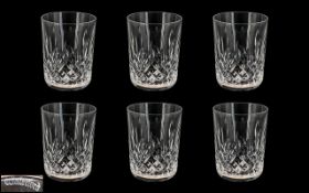 Waterford - Superb Quality Hand Made Cut Crystal Set of Six ( 6 ) Whisky Glasses ' Lisamore '