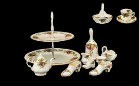 Collection of Royal Albert 'Old Country Roses' Miniatures, comprising: teapot, milk jug,