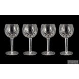 Waterford - Superb Set of 4 Cut Crystal Large Wine Glasses.