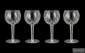 Waterford - Superb Set of 4 Cut Crystal Large Wine Glasses.
