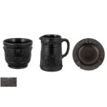 Wedgwood - Trio of Black Basalt Items - All In Mint / 1st Quality Condition.