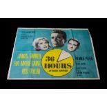 Film Poster for Classic '36 Hours' starring James Garner. UK Quad 30 x 40'', issued 1965. Has been