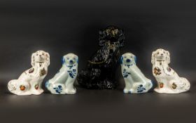 A Collection Of Staffordshire Dogs - Five In Total.