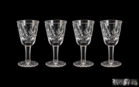 Waterford Superb Set of 4 Cut Crystal Liqueur Glasses.
