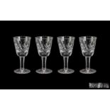 Waterford Superb Set of 4 Cut Crystal Liqueur Glasses.