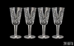 Waterford - Superb Set of 4 Cut Crystal Sherry Glasses.