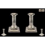 Victorian Period Fine Pair of Silver Corinthian Column Shaped Candlesticks, Detachable Sconces.