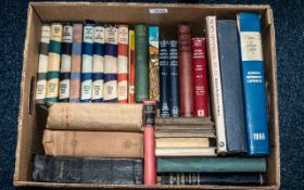 Box of Miscellaneous Books - Book Club Editions, Tales Mysteries, Historical Atlas, Medical Physics,