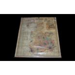 Vintage Scarboroughs Map of Lancashire - School Room Scroll Map.