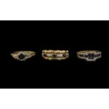 Collection Of Three 9ct Gold Diamond Rings,