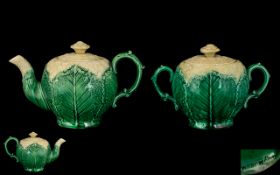 Wedgwood Majolica Cauliflower Teapot and Sugar Basin copy of 18thC creamware originally made around