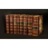 Set of 8 Large Leather Bound Books, The History of England Published by J & F Tallis,