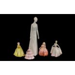 Collection of Figurines comprising Royal Doulton 'Tranquility' 13" tall white porcelain figure;