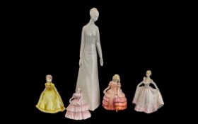 Collection of Figurines comprising Royal Doulton 'Tranquility' 13" tall white porcelain figure;