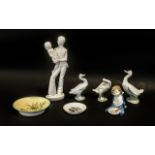Collection of Lladro & Nao Porcelain, comprising: Nao figure of a seated toddler with a plate and
