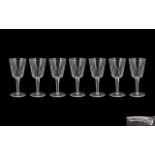 Waterford - Superb Quality Hand Made Cut Crystal Set of ( 7 ) Seven Wine Glasses ' Lisamore '