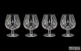 Waterford - Superb Set of 4 Cut Crystal Large Brandy Glasses.