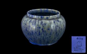 Royal Lancastrian Small Bowl, Blue Colour way with Drip Glaze Design. c.1930's. Height 3 Inches - 7.