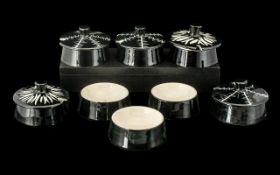 Collection of Midwinter Jessie Tait relish dishes, circa 1950s, black lines pattern. Eight in total,