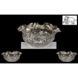 Anglo Indian - 19th Century Lucknow North India Kutch Silver - Repousse Small Bowl. c.1890's.