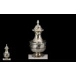 Solid Silver Antique Pepper Shaker. Hallmark Chester 1900. Silver weight 2 oz.