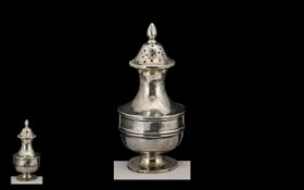 Solid Silver Antique Pepper Shaker. Hallmark Chester 1900. Silver weight 2 oz.