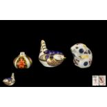 Royal Crown Derby Handpainted Trio of Paperweights (3), comprises 1.