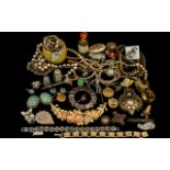 A Good Collection Of Mixed Jewellery - Comprising, A Brooch In The Form Of A Sword, Cocktail Watch,