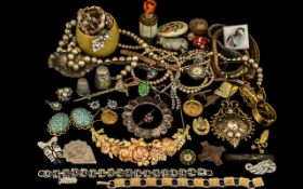 A Good Collection Of Mixed Jewellery - Comprising, A Brooch In The Form Of A Sword, Cocktail Watch,