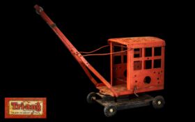 A Large Triang Crane. An Original Triang Toys Steel Pressed Crane. Hight 16 Inches.