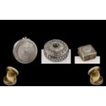 Antique Period Fine Trio of Silver Pill Boxes.