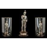 Superb Quality Cast Silver Plated Military Figure of a Royal Inniskillin Dragoon Guard in a
