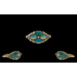 Ladies 9ct Gold Attractive Diamond and Opal Set Dress Ring of Pleasing Design.