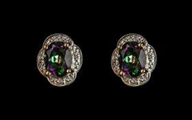 Mystic Topaz 9ct Gold Set Ladies Earrings.