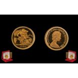 Queen Elizabeth II Royal Mint 22ct Gold Proof Struck Half Sovereign. Date 1980.