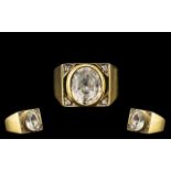18ct Gold - Stunning Large and Impressive Rock Crystal Set Ring. Wonderful Shank and Setting.