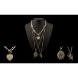 Excellent Trio of Sterling Silver Chains & Pendants, all marked for Sterling Silver, comprises: 1.