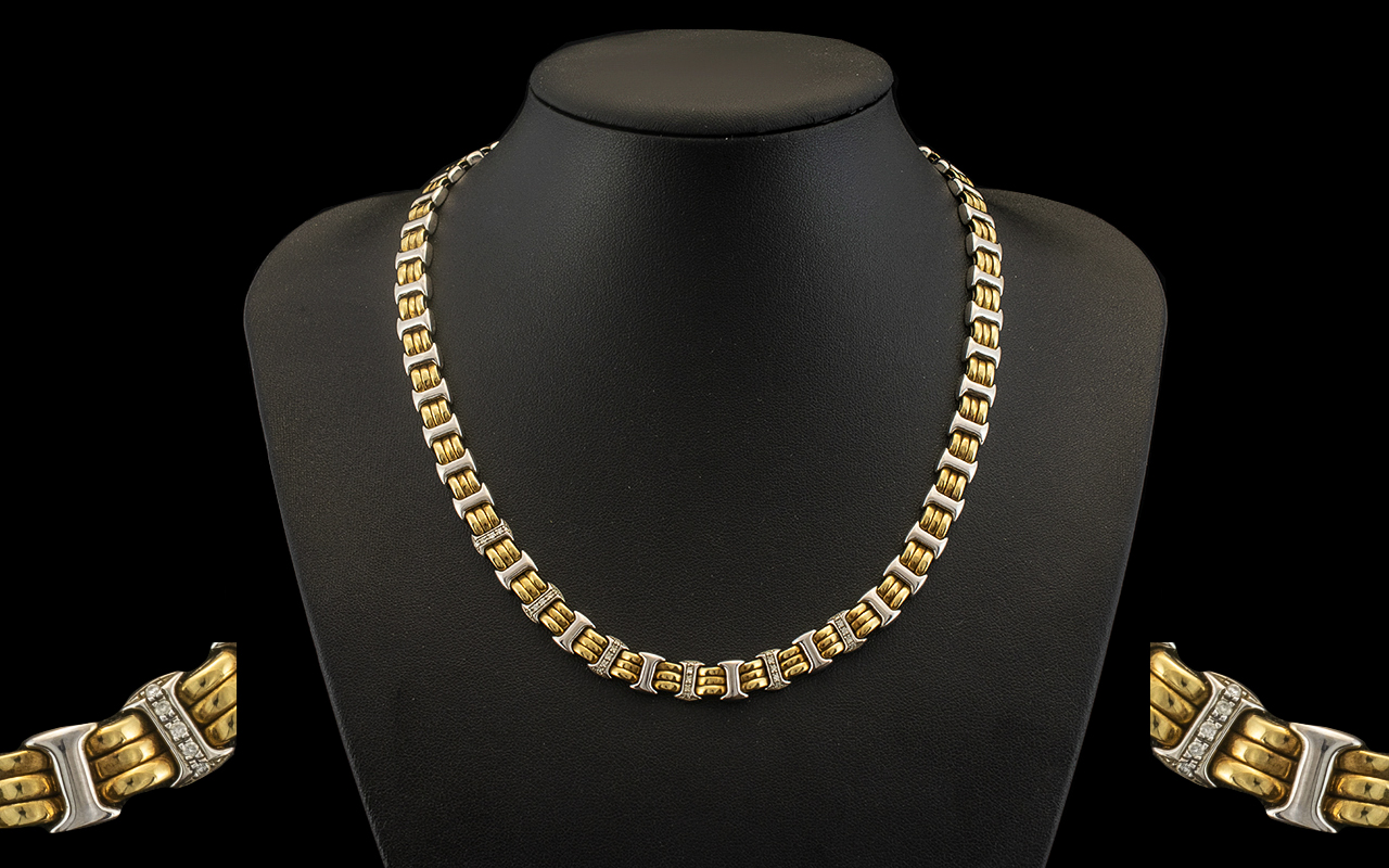 Bueche Girod Attractive and Stunning 9ct Two Tone Gold Necklace of good quality, fully hallmarked