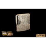 Sterling Silver Good Quality Cigarette Case of Curved Square Form,