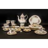 Paragon 'Victorian Rose' Dinner Service comprising a coffee pot, six soup/desert bowls,
