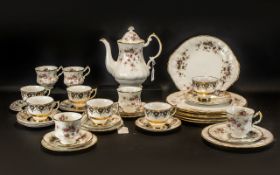 Paragon 'Victorian Rose' Dinner Service comprising a coffee pot, six soup/desert bowls,